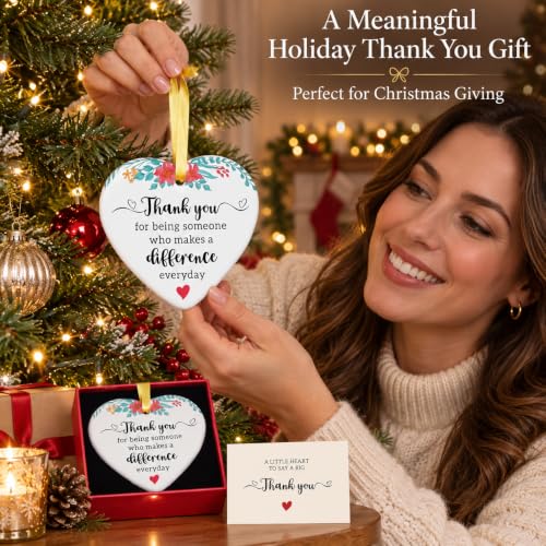 Thank You Heart-Shaped Teacher Appreciation Ornament - Keepsake Gift