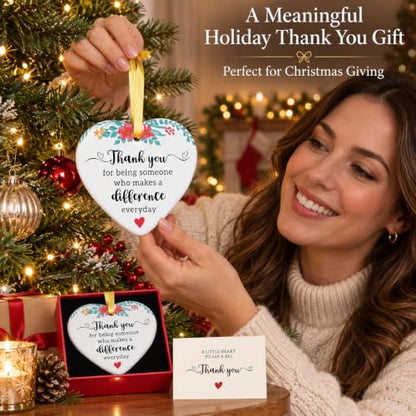 Thank You Heart-Shaped Teacher Appreciation Ornament - Keepsake Gift