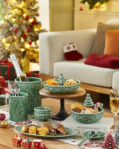 Christmas Dipping Bowls Set of 6 - 3.5 Inch Ceramic Holiday Condiment Bowls