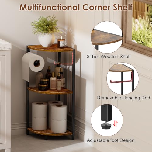 3-Tier Corner Bathroom Shelf Stand for Space-Saving Storage