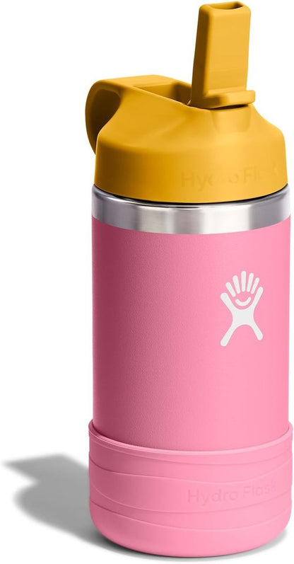 Hydro Flask Kids Water Bottle - Insulated Stainless Steel with Straw Cap - 12 Oz Dahlia