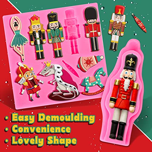 Christmas Nutcracker & Horse Silicone Mold 2-Piece Fondant & Candy Decoration