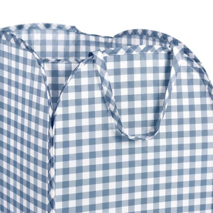 Dusty Blue Gingham Collapsible Laundry Basket Pop Up Hamper 14.57 Inch
