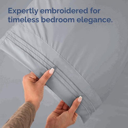 King Pillow Cases Set of 10 - Ultra Soft Hotel Quality Pillowcase Covers - Comfy. Cozy & Wrinkle Free - Shrink, Stain and Fade Resistant - Machine Washable Pillow Protectors - 10 Pcs Set - Steel Blue