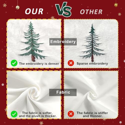 Christmas Throw Pillow Covers 18x18 Set of 2 - Red Green Faux Fur Decor