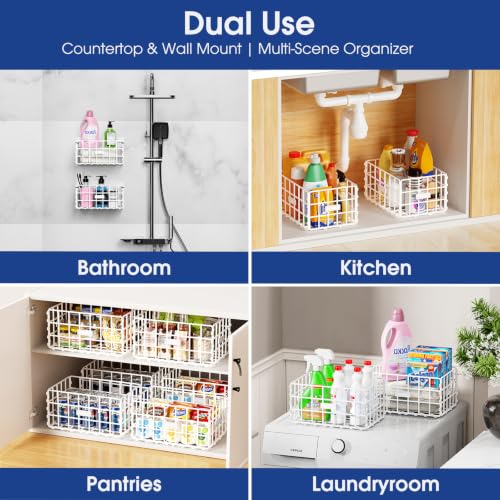 Bath Toy Storage Organizer White 2-Pack Large Plastic Shower Caddy