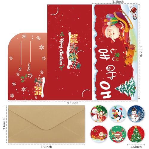 Christmas Money Holders Set with Envelopes - 24 Pack Holiday Cash Gift Cards
