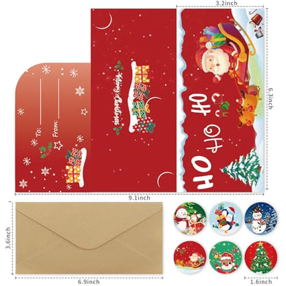 Christmas Money Holders Set with Envelopes - 24 Pack Holiday Cash Gift Cards