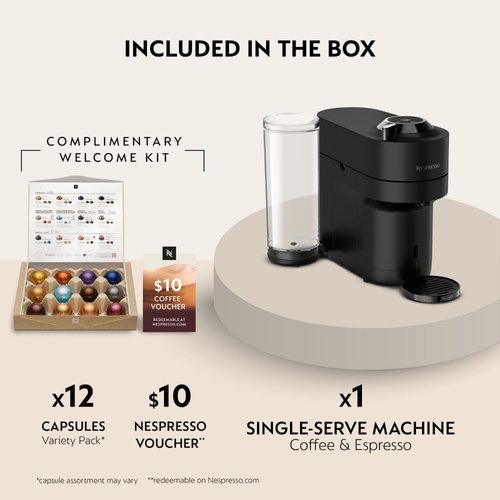 De'Longhi Nespresso Vertuo Pop+ Coffee & Espresso Maker - Black Matte with Dark Chrome Finish