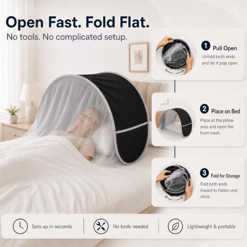Night Shift Light-Blocking Bed Tent with Mesh Vents for Sleep Privacy
