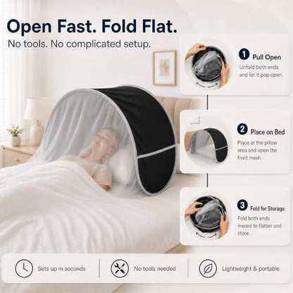 Night Shift Light-Blocking Bed Tent with Mesh Vents for Sleep Privacy