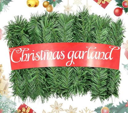 54ft Artificial Christmas Garland - Green Non-Lit Indoor Outdoor Decor, Variation GL-GR54-A-P1-06