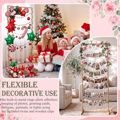 Metal Photo Display Board for Wedding Party - 59 Inch Gold Frame - Classic Style