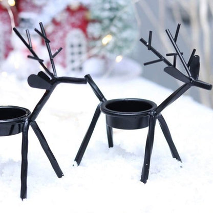BestAlice Reindeer Tealight Holders - 2 Pack Metal Christmas Candle Holders for Holiday Decor