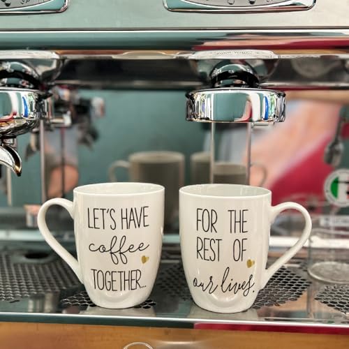 Coffee Mug Set for Couples - Wedding Engagement Bridal Shower Gift