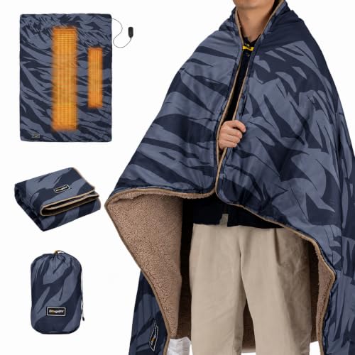 12V Heated Blanket Portable Electric Camping Blanket - Blue