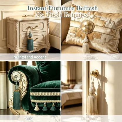 Green Luxury Tassels for Curtains and Furniture Knobs - 2PCS Home Decor