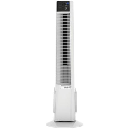 Lasko Oscillating Tower Fan with Remote Control - Tower Fan for Bedroom & Office, 4 Quiet Speeds, 38" White, T38400