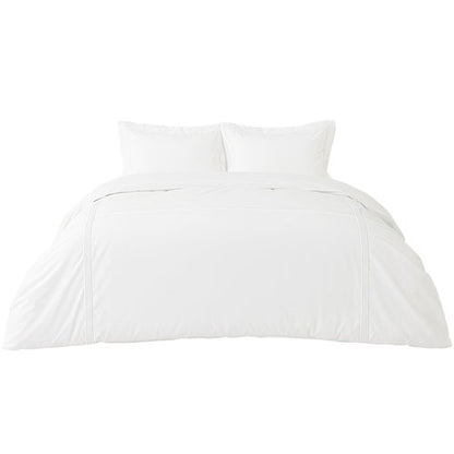 Bedsure 100% Cotton Percale Duvet Cover Queen, Luxury Hotel Duvet Cover, Rope Weave White Comforter Cover, PureWoven Breathable & Lightweight Bedding Set for All Season, 3 Pieces, 90"x90"