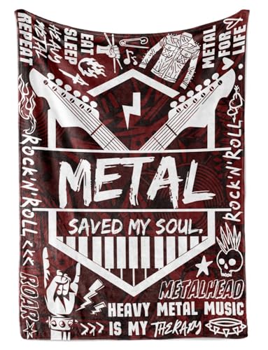 Heavy Metal Gift Throw Blanket 50x65 - Soft Flannel Gift for Rock Fans