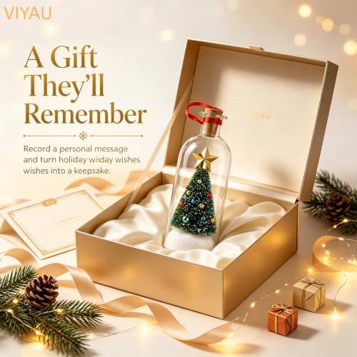 Recordable Christmas Tree Message in a Bottle - Personalized Holiday Ornament (1pc)