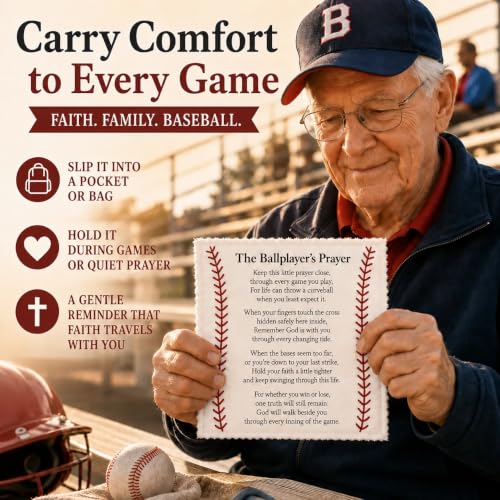 Baseball Prayer Pocket Quilt with Cross - Faith & Encouragement Gift - Baseball