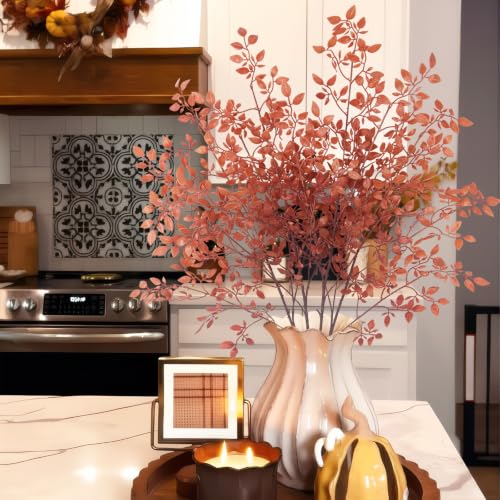 4 Pcs Artificial Fall Nandina Branches for Vase Decor - Autumn Leaves