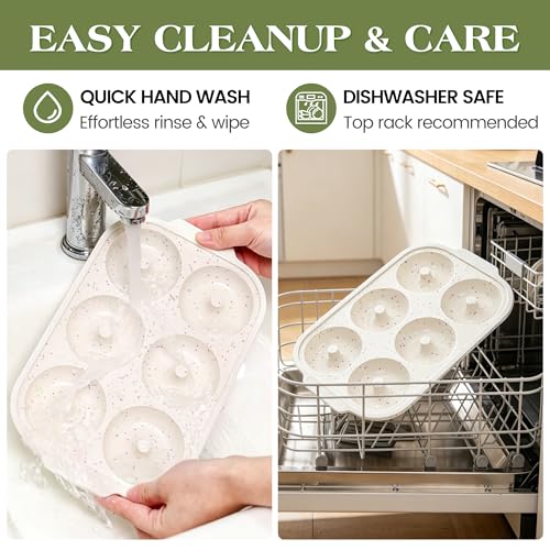 3 Inch Silicone Donut Pan with Metal Frame - Set of 2, Nonstick Bakeware