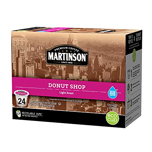 Martinson Donut Shop, Light Roast Coffee, Keurig K-Cup Brewer Compatible Pods, 24 Count (Pack of 1)