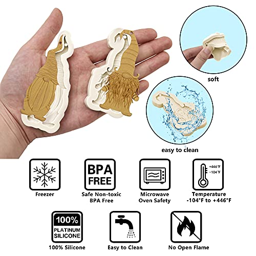 Gnome Shape Silicone Mold for Cake, Chocolate, Keychains, Jewelry, and Crafts