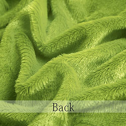 Christmas Plush Pillow Covers 18x18 Grinch Green Pack of 2 - Faux Fur Decor