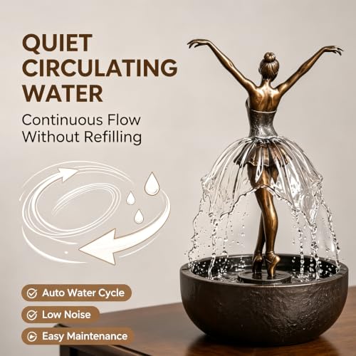 Elegant Ballerina Water Fountain for Home & Office Decor - 1pcs