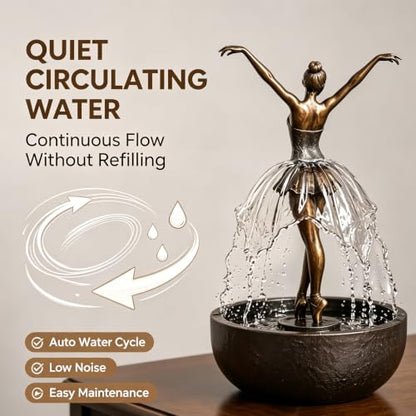 Elegant Ballerina Water Fountain for Home & Office Decor - 1pcs