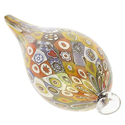 Murano Glass Christmas Ornament - Handmade Gold Icicle Decor