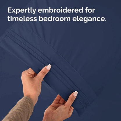 King Pillow Cases Set of 2 - Ultra Soft Hotel Quality Pillowcase Covers - Comfy, Cozy & Wrinkle Free - Shrinkage, Stain & Fade Resistant - Machine Washable Pillow Protectors - 2 Piece Set - Navy Blue