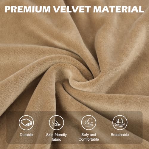 Velvet Wingback Dining Chair Cover - Coffee, 1 Piece - Soft & Skin-Friendly