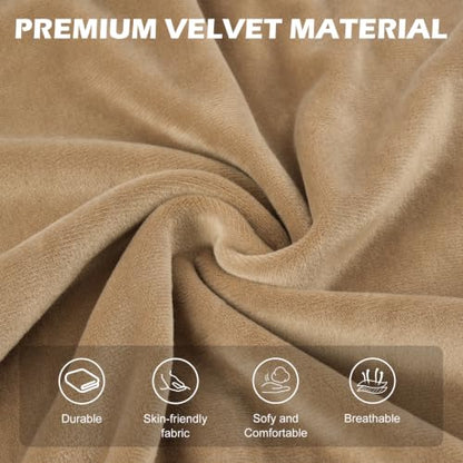 Velvet Wingback Dining Chair Cover - Coffee, 1 Piece - Soft & Skin-Friendly