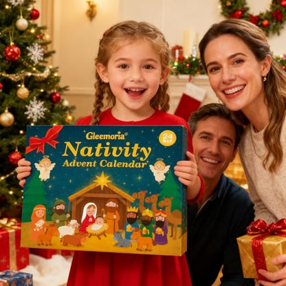 Nativity Advent Calendar 2026 Kids - 24 Light-Up Nativity Scene Figurine Set