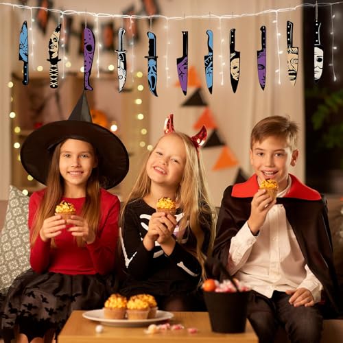 12pcs Horror Wooden Knife Ornaments for Halloween Tree Decorations