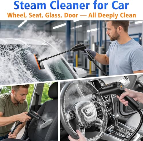 Blue Handheld Steam Cleaner 2500W for Home & Car Cleaning