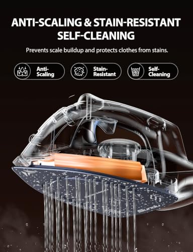 Sundu Steam Iron for Clothes with Non-Stick Ceramic Soleplate and Variable Steam