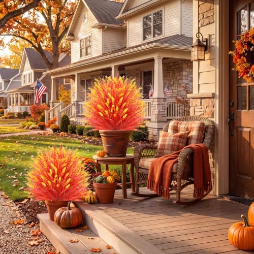 Artificial Fall Lavender Topiary Balls Set of 6 Outdoor Garden Decor - Autumn