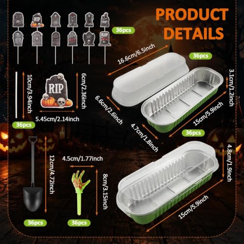 Halloween Zombie Hands Cake Decorations Set of 36 | Tombstones & Cupcake Toppers