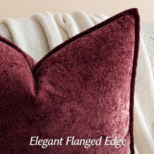 Classic Christmas Velvet Throw Pillow Covers 18x18 Inch Set of 4 - Ice Flower Texture