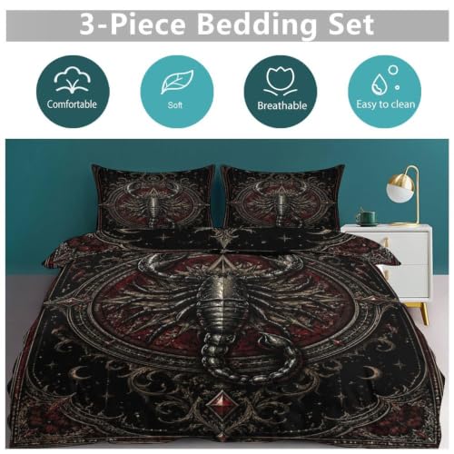 King Gothic Scorpion Bedding Set Dark Aesthetic Duvet Cover Comforter Cover