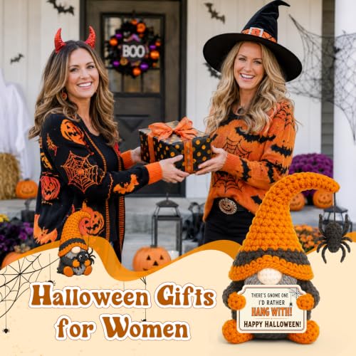Halloween Basket Stuffer - Crochet Gnome Spooky Gift for Women & Teens