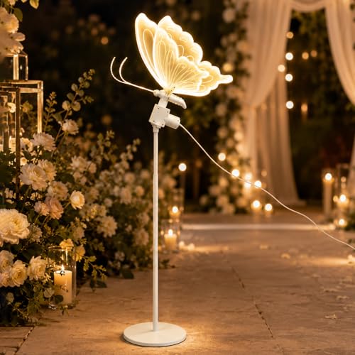 16in LED Moving Butterfly Floor Lamp with Adjustable Height - Warm Variation