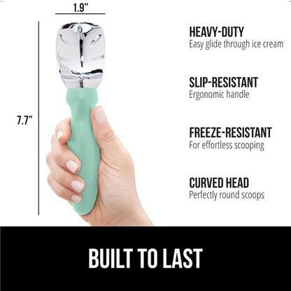 GORILLA GRIP Ice Cream Scoop - BPA-Free Heavy Duty Design with Ergonomic Handle for Perfect Scoops - Mint