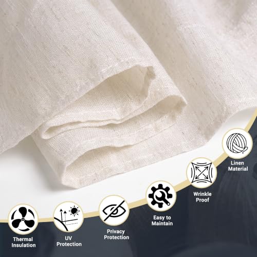 No Drill Roman Shades 35x36 Inch Semi-View Beige Window Treatment with Soft Wave Rib