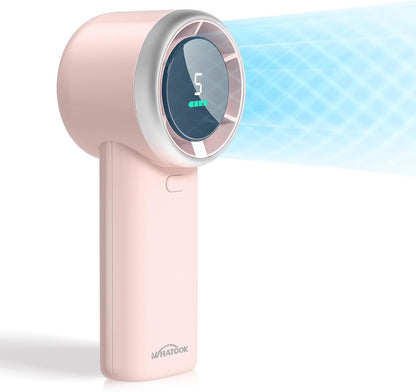 WHATOOK Portable Handheld Mini Fan - High-Speed Cooling with 10-Hour Battery Life | USB Rechargeable, Pink